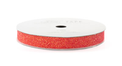 American Crafts - Glitter Tape 3/8" Cherry 3yd  (sold in 3's)