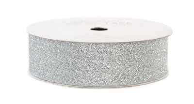 American Crafts - Glitter Tape - 7/8" Silver 3yd  (sold in 3's)