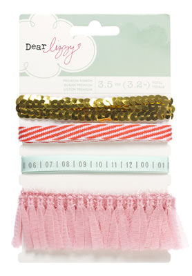 Dear Lizzy Neopolitan - Carded Ribbon  (sold in 3's)