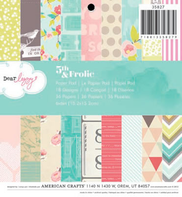 American Crafts - Dear Lizzy - 5th & Frolic - 6x6 Paper Pad  (sold in 3's)