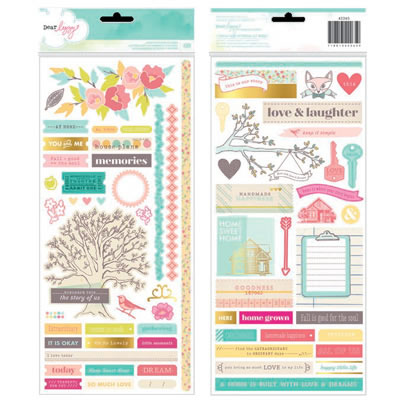 American Crafts - Dear Lizzy - 5th & Frolic - Stickers - Accents & Phrases  (sold in 3's)