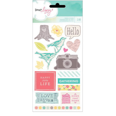 American Crafts - Dear Lizzy - 5th & Frolic - Remarks Stickers - Fabric  (sold in 3's)