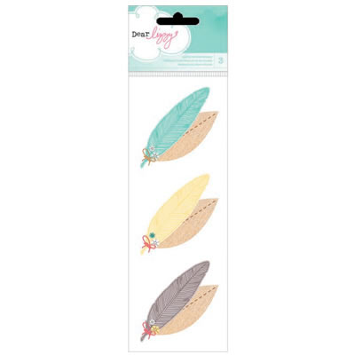 American Crafts - Dear Lizzy - 5th & Frolic - Details - Leaf & Feathers  (sold in 3's)
