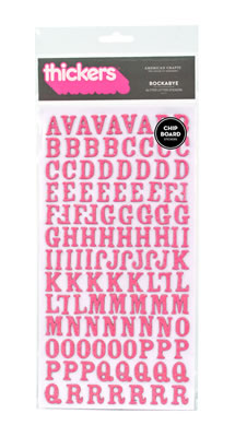 American Crafts - Thickers - Glitter Chipboard - Rockabye: Taffy  (sold in 3's)