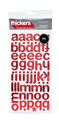 American Crafts - Thickers - Metallic Foil Chipboard - Cinnamon: Pomegranate  (sold in 3's)