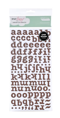American Crafts - Thickers - Glitter Chipboard - Bliss: Coffee  (sold in 3's)