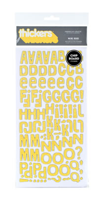 American Crafts - Thickers - Glitter Chipboard - Niki Riki: Sunflower  (sold in 3's)