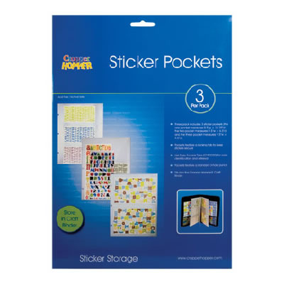 Cropper Hopper - Sticker Pockets for Craft Binder 3/pk  (sold individually)