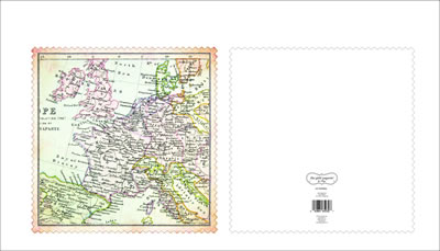 The Girls Paperie - On Holiday - Vintage Map 12x12 die-cut paper  (pack of 5)