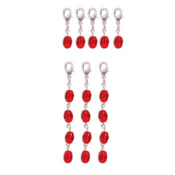 7 Gypsies - Binding Ring Dangles - Ruby 8/pk  (sold in 3's)