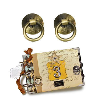 7Gypsies - Book Knob: Ring - Antique Gold  (sold in 3's)