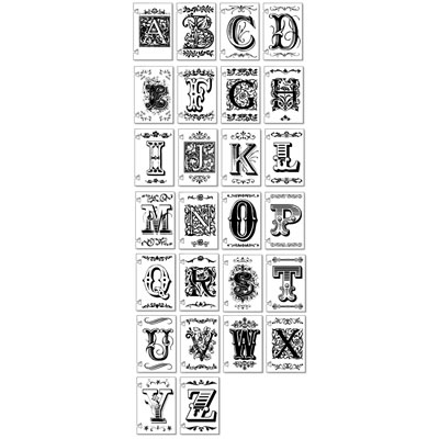 7 Gypsies - ATC Transparencies - Alphabet  (sold in 3's)