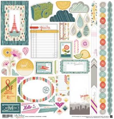 Basic Grey - Mon Ami - Element Stickers  (Sold in packs of 12)