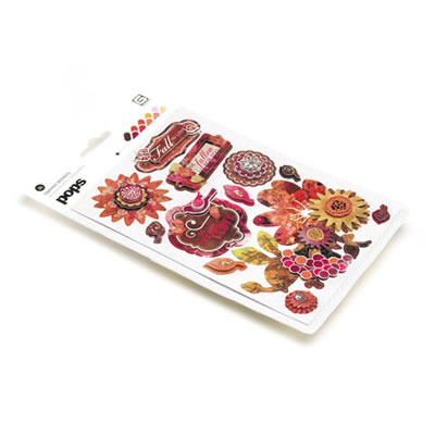 BasicGrey - Indian Summer - Pops Layered Stickers  (sold in 3's)