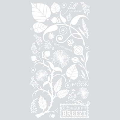BasicGrey - Indian Summer - Harvest Moon Rub-ons White  (sold in 3's)