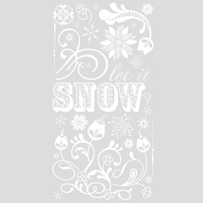 BasicGrey - Eskimo Kisses - Snow Blooms Rub-ons White  (sold in 3's)