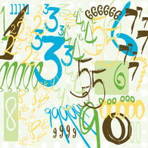 Arctic Frog - Numbers Gone Wild 12x12 patterned paper  (pack of 10)