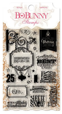 Bo Bunny Press - Holiday Wishes Stamp  (sold in 3's)