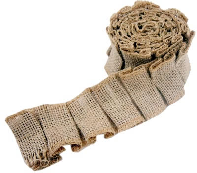 Bo Bunny Press - Kraft Burlap Pleated Lace  (sold in 3's)