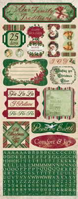 Bo-Bunny Press - Father Christmas - Comfort & Joy Cardstock Sticker  (sold in 3's)