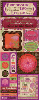 Bo Bunny Press - Garden Girl - Friendship Cardstock Sticker  (sold in 3's)