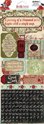 Bo Bunny Press - Serenity - Good Fortune Cardstock Stickers  (sold in 3's)