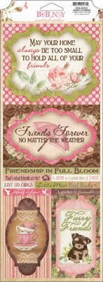 Bo Bunny Press - Little Miss - Garden of Friends Cardstock Sticker  (sold in 3's)