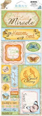 Bo Bunny Press - Country Garden - Heaven Sent Cardstock Stickers  (sold in 3's)