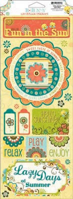 Bo Bunny Press - Hello Sunshine - Lazy Days Cardstock Sticker  (sold in 3's)