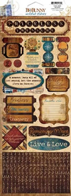 Bo Bunny Press - Weekend Market - Priceless Cardstock Stickers  (sold in 3's)