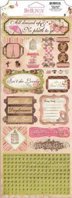 Bo Bunny Press - Little Miss - Sweet Girl Cardstock Sticker  (sold in 3's)
