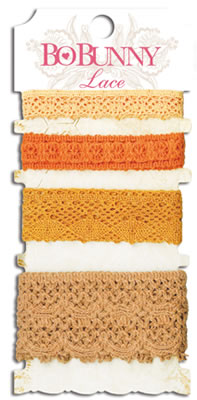 Bo Bunny Press - Lace - Harvest Orange  (sold in 3's)