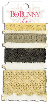 Bo Bunny Press - Lace - Natural Earth  (sold in 3's)
