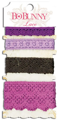 Bo Bunny Press - Lace - Plum Purple  (sold in 3's)