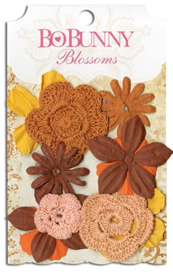 Bo Bunny Press - Blossoms - Harvest Orange Bouquet  (sold in 3's)