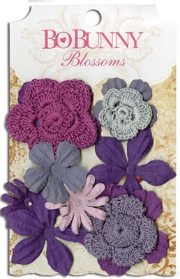 Bo Bunny Press - Blossoms - Plum Purple Bouquet  (sold in 3's)