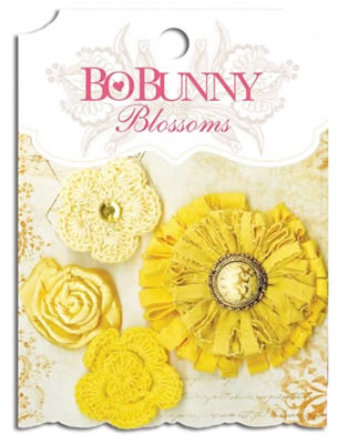Bo Bunny Press - Blossoms - Buttercup Dahlia  (sold in 3's)
