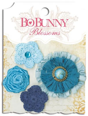 Bo Bunny Press - Blossoms - Denim Blue Dahlia  (sold in 3's)