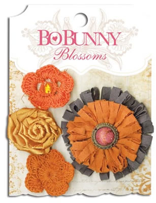 Bo Bunny Press - Blossoms - Harvest Orange Dahlia  (sold in 3's)