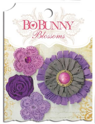 Bo Bunny Press - Blossoms - Plum Purple Dahlia  (sold in 3's)