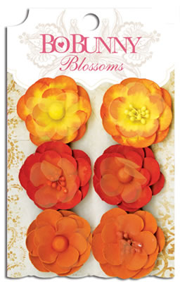 Bo Bunny Press - Blossoms - Harvest Orange Pansy  (sold in 3's)