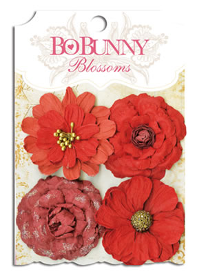 Bo Bunny Press - Blossoms - Wildberry Zinnia  (sold in 3's)