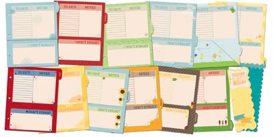 Bo Bunny Press - Misc Me - Graphic Calender Dividers  (sold in 3's)