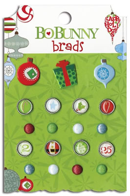 Bo Bunny Press - Mistletoe - Brads  (sold in 3's)