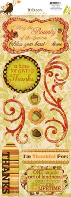 Bo Bunny Press - Apple Cider - Giving Thanks Sticker  (sold in 3's)