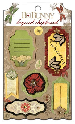 Bo Bunny Press - Serenade - Layered Chipboard  (sold in 3's)