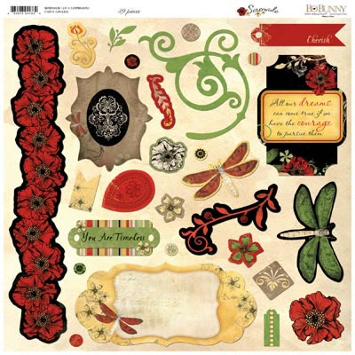 Bo Bunny Press - Serenade - 12x12 Chipboard  (sold in 3's)