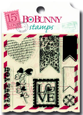 Bo Bunny - Love Letters - Clear Stamps  (sold in 3's)