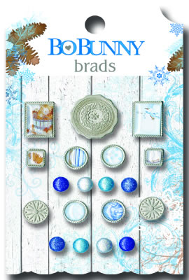 Bo Bunny - Powder Mountain - Brads  (sold in 3's)
