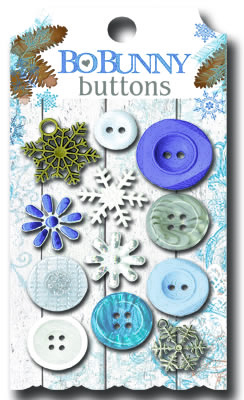Bo Bunny - Powder Mountain - Buttons  (sold in 3's)